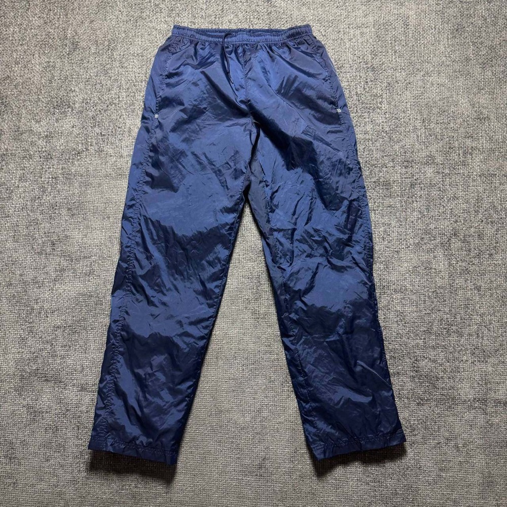 Adidas Track Pants Mens M Navy Blue Ripstop Nylon Y2K Windbreaker Joggers